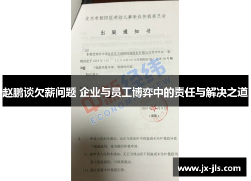 赵鹏谈欠薪问题 企业与员工博弈中的责任与解决之道 赵鹏谈欠薪问题 企业与员工博弈中的责任与解决之道